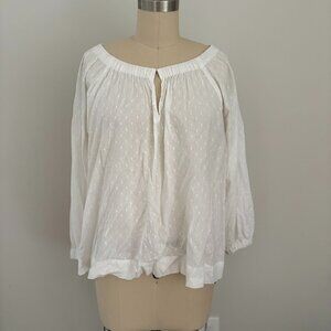 Roller Rabbit Women's White Keyhole Cotton On/Off Shoulder Size XS/S